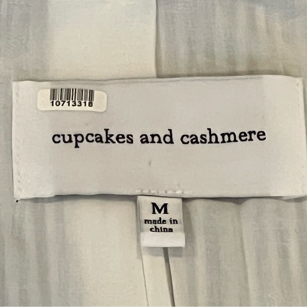 Cupcakes and Cashmere Dove Blazer Boyfriend Striped Oversized Medium Linen Blend - Picture 9 of 14